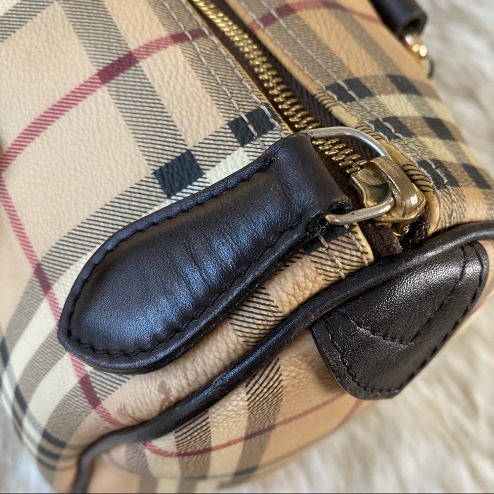Burberry Bowling Bag Haycheck Chester Boston Satchel - Picture 7 of 17